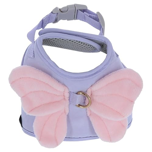 なりきり ハーネス 蝶 | 犬具 胴輪 コスプレ 衣装 蝶々 バタフライ 可愛い かわいい アウトドア キャンプ グランピング 散歩 (パープル, S)