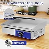 TAIMIKO Electric Griddle Commercial Counter Top Grill Stainless Steel Kitchen Grill Flat Hotplate Fried Pans BBQ Burger Bacon Egg Fryer Barbeque,3000W, UK Plug (Full Flat) - Image 6