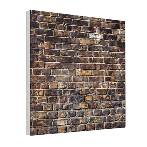 DENMER Industrial Brick Wall Background Printed Solid Wood F