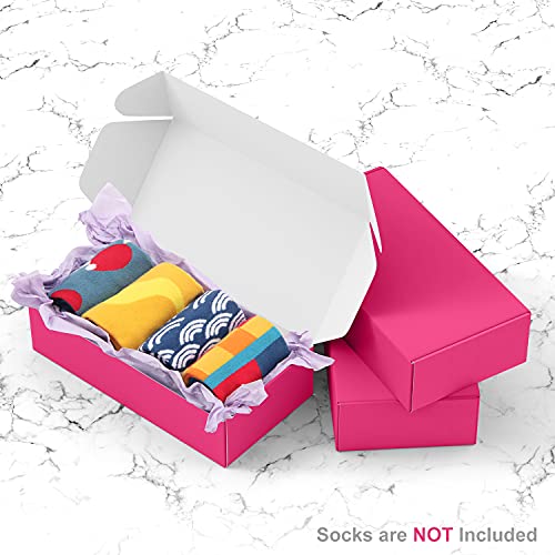 Image of 50 Pack 4 inchx8 inchx2 inch Shipping Boxes, Corrugated Cardboard Small Box Mailer, Shipping Boxes for Small Business for Gift Packing- TONESPAC (4 inchx8 inchx2 inch, Hot-Pink)