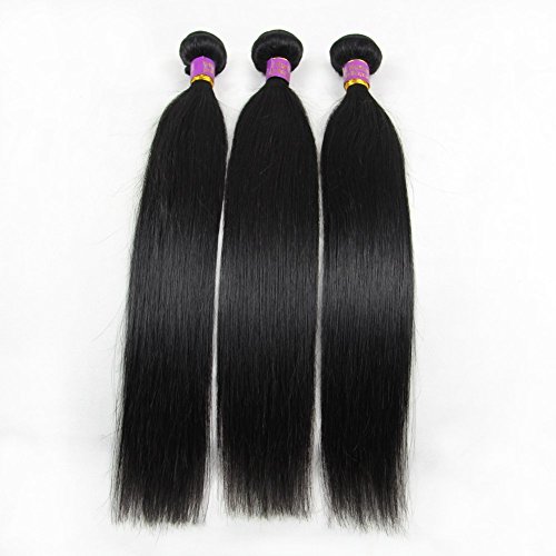 Eayon Hair® Peruvian Virgin Straight Hair 100% Virgin Remy Human Hair Weave Hair Extensions 6a Grade Quality Natural Color 3 Bundles Size 18inch 20inch 22inch