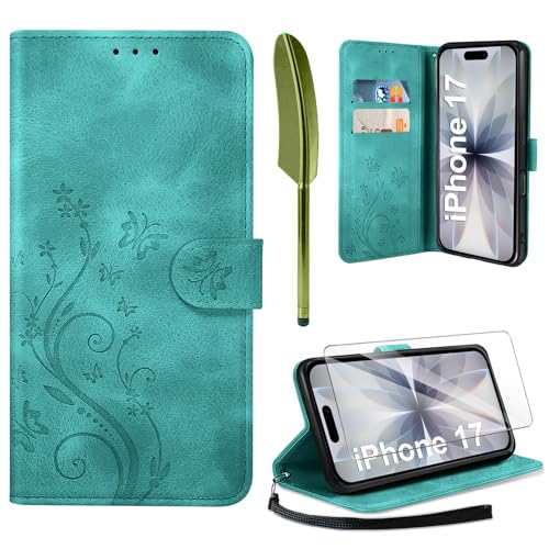AROYI Lederhülle Kompatibel mit Samsung Galaxy A37 5G Hülle und Schutzfolie, Flip Wallet Handyhülle PU Leder Case Kartensteckplätzen Schutzhülle Kompatibel mit Samsung Galaxy A37 5G Dunkel Blau