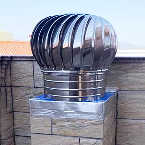 Turbine de ventilation de toit protégée par un chapeau en acier inoxydable