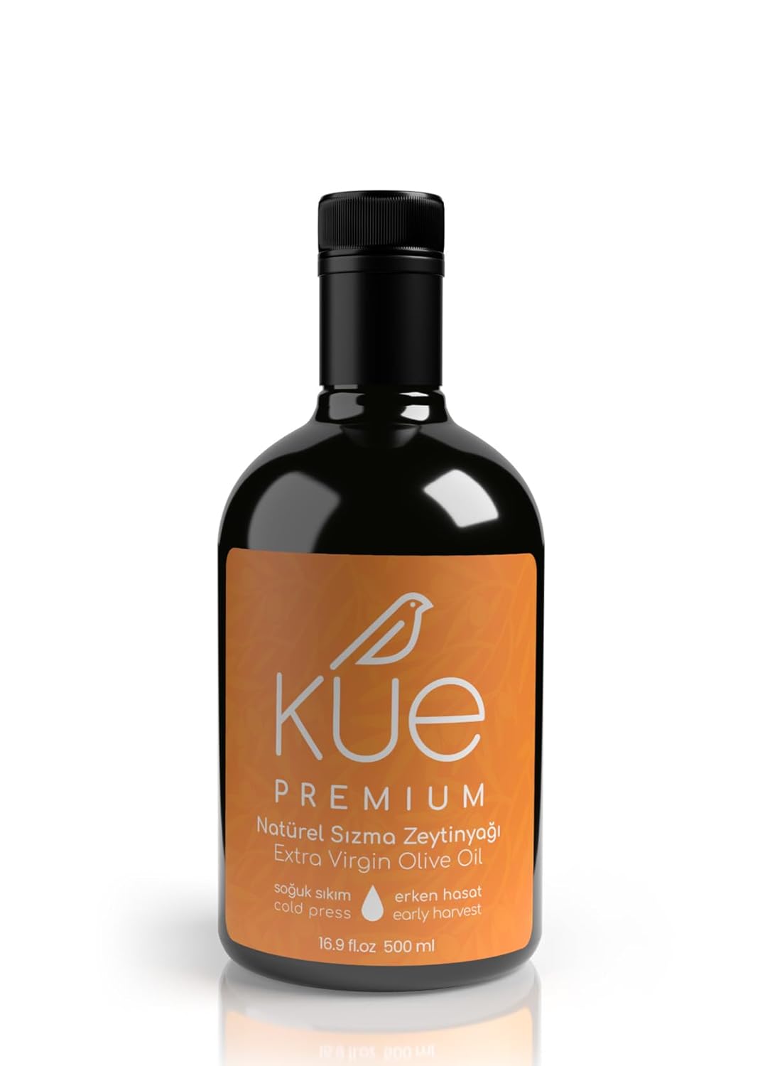 KUE Premium Extra Virgin Olive Oil – Early Harvest Cold Pressed EVOO, High Polyphenol, Ultra Low Acidity 0.17%, Gourmet Olive Oil for Bread Dipping, Finishing & Cooking, 16.9 fl oz