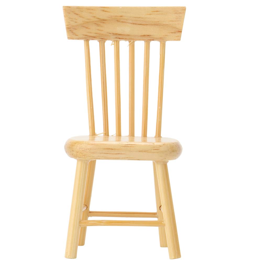 Atyhao Dollhouse Furniture, Miniature Wooden Dining Chairs, 1:12 Scale Decorative Accessories for Home Ornaments, Collectors and Miniature Enthusiasts