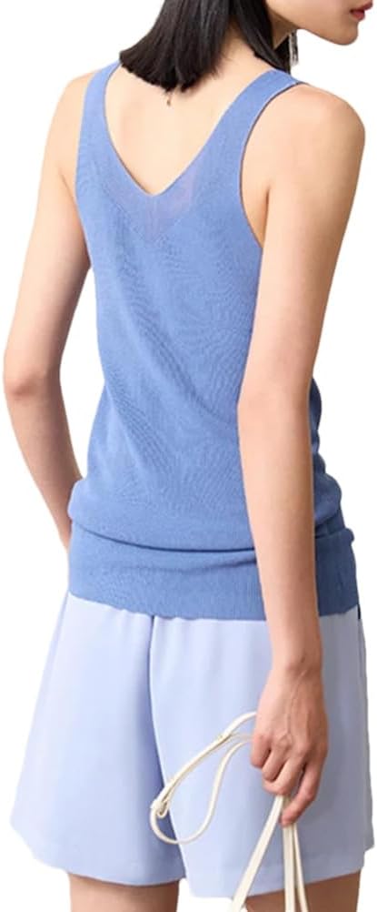 DBFBDTU Tank Top For Women Camisole Tops For Women Women's Camisole Vest Solid Office Lady Knitted Top