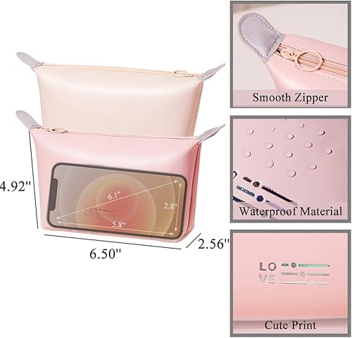 Miniatura 11 de Cosmetic Bag Set Toiletry Bag for Women Waterproof Makeup Pouch for Purse Travel Portable Zip Pouch Aesthetic Makeup Bag(Light Blue＋Light Green)