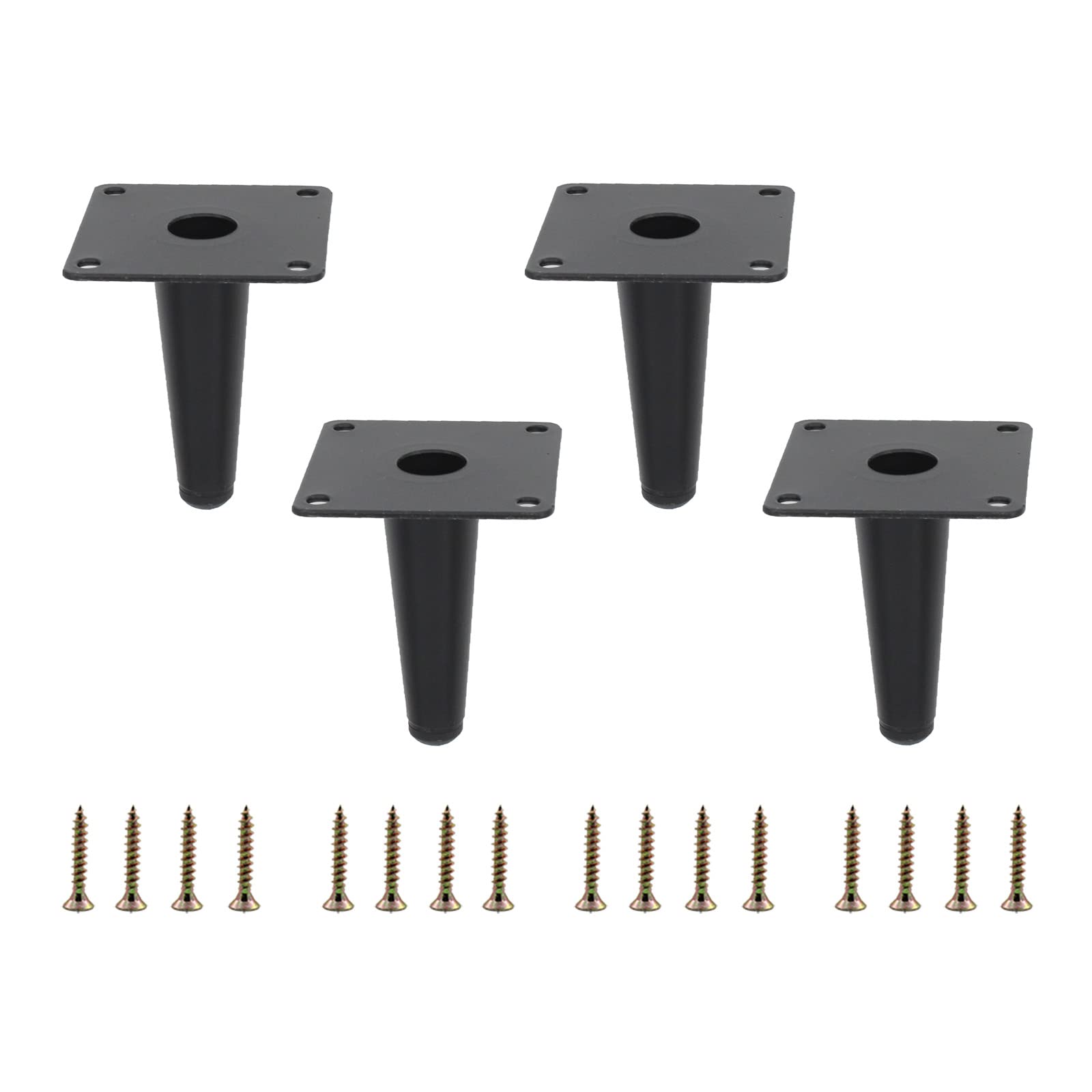 Ulifestar 4-Pack Furniture Legs - 20" Round Tapered Metal Feet, Heavy Duty Gold Finish For Sofa, Table, Cabinet