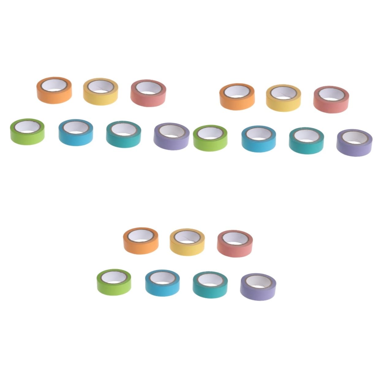 NUOBESTY 21rouleaux Washi Tape Ruban Adhésif Décoratif Arc-ciel Pour Scrapbooking Planificateurs Et