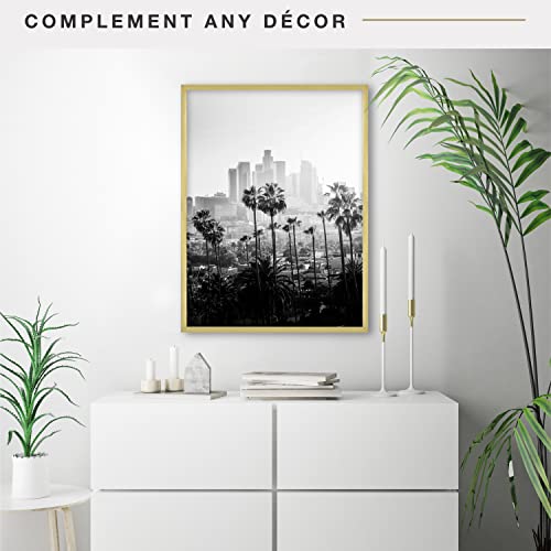 Image of MCS Edgeline Metal Poster Frame, Back-Loading Picture Frame For Wall Art, 18 x 24 Inch, Brass