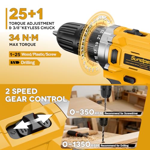 Sundpey 267-Piece Tool Kit with 21V Drill