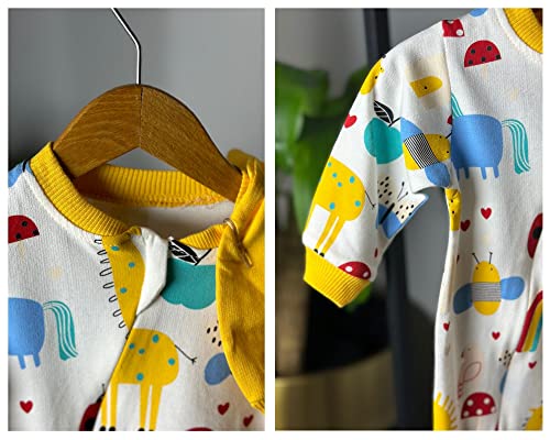 Baby Girls' Sleep And Play Pajamas, 100% Cotton One-Piece Romper Jumpsuit Zip Front Pjs (Yellow, 0-3 Month) #TOP2