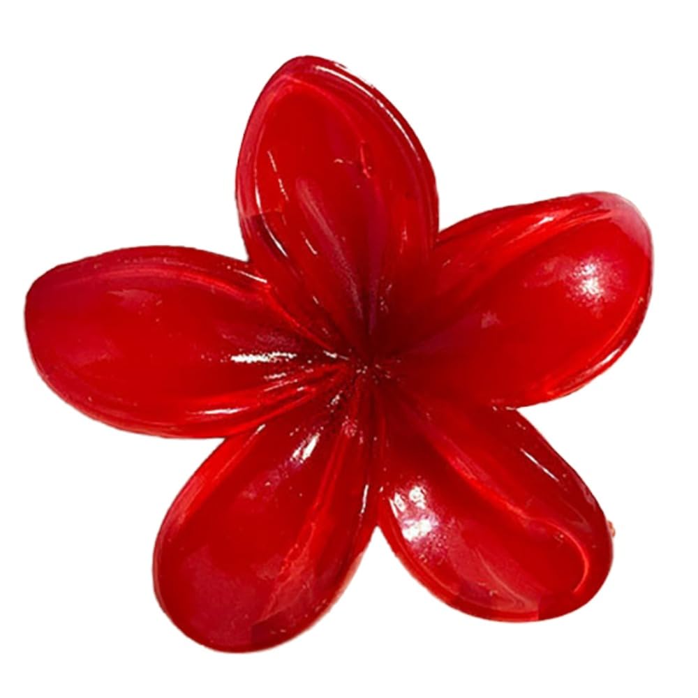 2er Set Hawaiian Plumeria Haarklammer - Blumen Haarspangen Für Dickes & Dünnes Haar In Burgunder