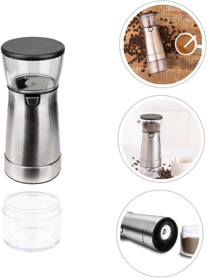SECFOU Electric Coffee Grinder Usb Rechargeable Stainless Steel Multifunctional Bean Grinder for Household Use Coarseness Easy to Clean Stable and Quiet Operation