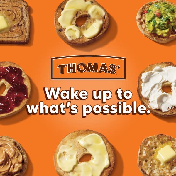 Thomas' Plain Mini Bagels, 10 Pre-Sliced Mini Bagels with No High Fructose Corn Syrup, 15 Oz Bag