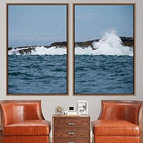 signwin 2 Piece Framed Canvas Wall Art Coastal...