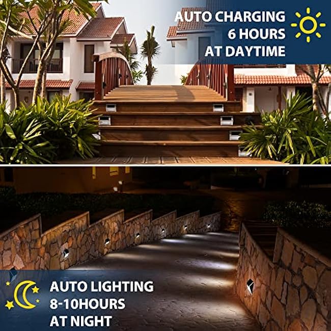 SOLPEX Solar Fence Lights Deck Lights Solar Step Lighting Cold White