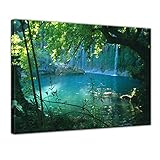 Bilderdepot24 Bild auf Leinwand | Kursunlu Wasserfälle - Türkei in 120x90 cm als Wandbild XXL | Wand-deko Dekoration Wohnung modern Bilder | 202757