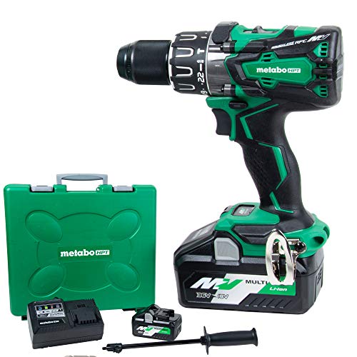 Metabo Hpt 36V Multivolt Hammer Drill Kit | Brushless Motor | 1/2-In Keyless Metal Chuck | 2-36V, 4.0Ah Batteries + Rapid Charger | Dv36Da, Green #TOP20
