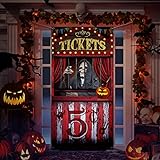 Halloween Evil Circus Door Cover Circus Theme Bloody Scary Backdrop Banner Party Decoration,...