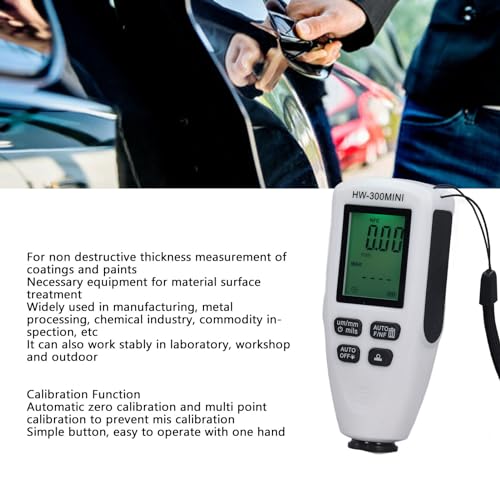 Image of Paint Thickness Gauge, 0 to 2000UM Digital Meter for Automotive Coating Thickness Gauge Tester, Car Coating Thickness Meter, 0.1um Paint Mil Thickness Gauge for Used Car Buyers