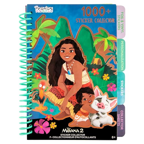Fashion Angels Disney Moana Sticker Book, Set Includes 1000+ Moana-Themed Stickers & 10 Collector Pages, Ideal for Kids Ages 8+