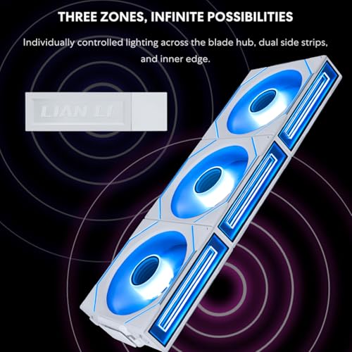 Image of Lian Li UNI Fan SL-Infinity Wireless 120-Single Pack -2.4 GHz Wireless Signal Control-ARGB Fan-Customizable Double Infinity Mirror Effect-Daisy-Chain Design- Without Controller - White (12SLIN1W1W)
