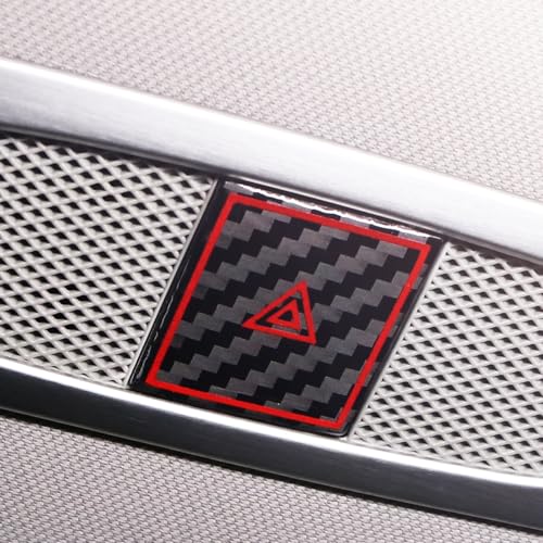 Image of BETTERHUMZ Car Interior Carbon Fiber Sticker Compatible with Tesla Model 3 2023-2020 Model Y 2024-2020 Roof Warning Button Trim Reading Light Cover Accessories (Black)