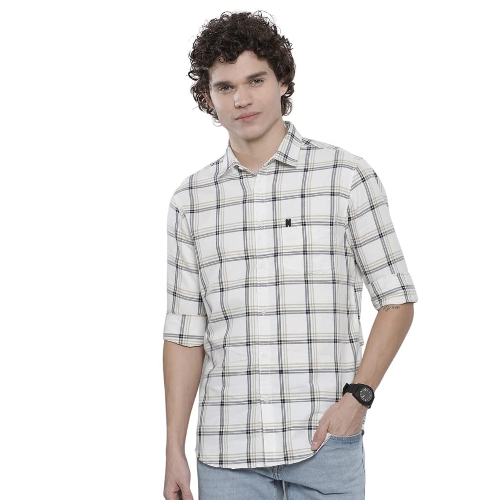 the indian garage co The Indian Garage CoMen Regular Fit Checkered Full Sleeves Cutaway Collar Casual Shirt-picture-15
