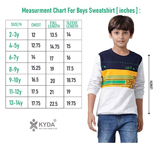 Image of KYDA KIDS 100% Cotton Unisex Boys and Girls Hoodies | Hooded Neck Chest Printed Full Sleeve Sweatshirts for Unisex