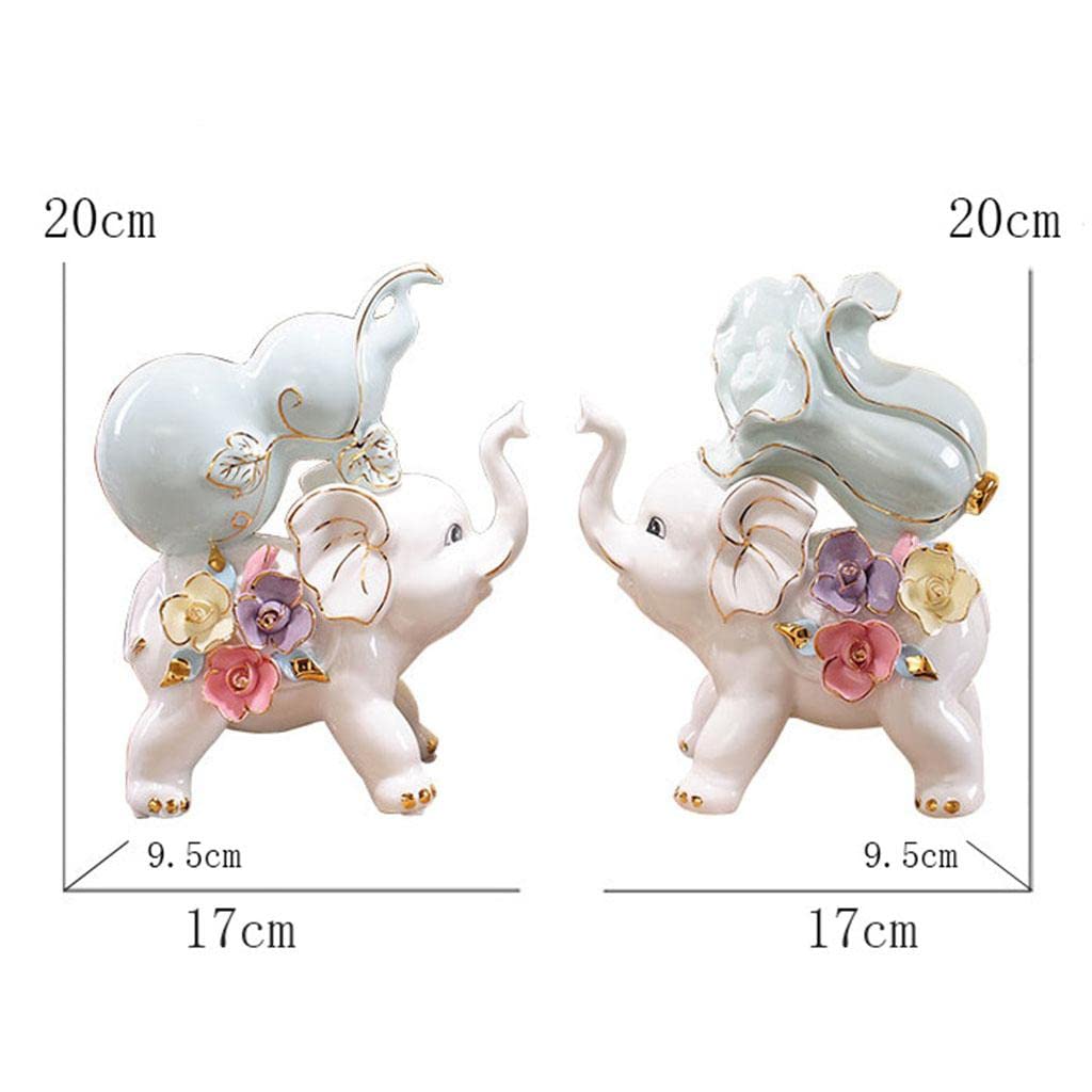 Generic 2 Pezzi Statua Decorazione Animale Scultura Ceramica Ornamentale Appeso Artigianato da Interno Esterno Adatto Regali Tavolo, bianca