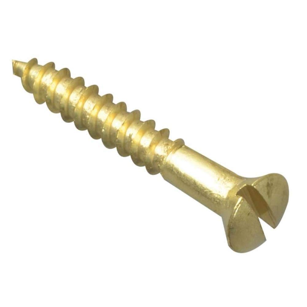 Forgefix Wood Screw Slotted Csk Brass 1In X 6 Forgepack 20