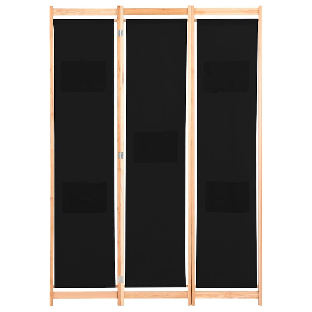 Paravent séparateur de pièce en tissu noir occultant 120 x 170 cm
