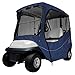 Classic Accessories Fairway Short Roof 2-Person Travel Golf Cart Enclosure, Navy News with Clear Windows