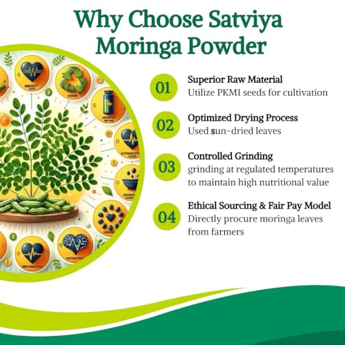 Image of Moringa Powder Organic India - 350g, Pure Natural Moringa Leaves powder, Ayurvedic Superfood for Naturally Boost Energy Levels, Immunity, Boost Energy Level & Digestion