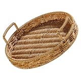 Generico Cestino Stile Naturale Pastorale, Multiuso Grande Capacità Intrecciato in Plastico e Facile da Riporre per Pane e Frutta per Hotel e Caffetterie