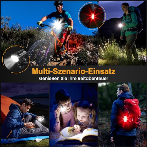toptrek Fahrradlicht Set StVZO zugelassen Fahrrad Lichter Set, Fahrradlampe Vorne & Rücklicht Set