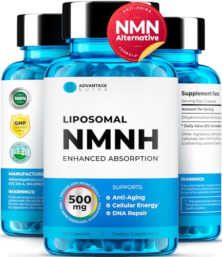Liposomal NMNH 500 MG - NMN Supplement Alternative - NAD Supplements for Women & Men | Healthy Anti Aging - Cell Support for Energy, Focus & Skin - Advanced NAD+ Resveratrol 3-Party Tested | 1 Pack