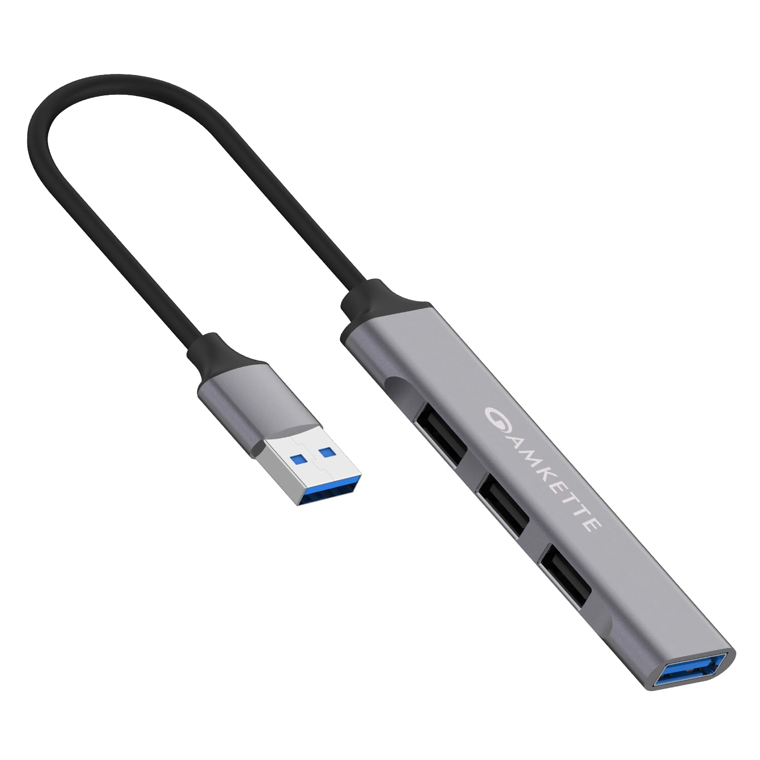 Sponsored Ad - Amkette 4 Port USB Hub for Laptop/PC with USB 3.0 Port for 5 Gbps Superspeed Data Transmission,1*USB 3.0 Ports, 3*USB 2.0 Port,Sleek Metal Design,Universally Compatible with All USB,PC,Laptop (Grey)