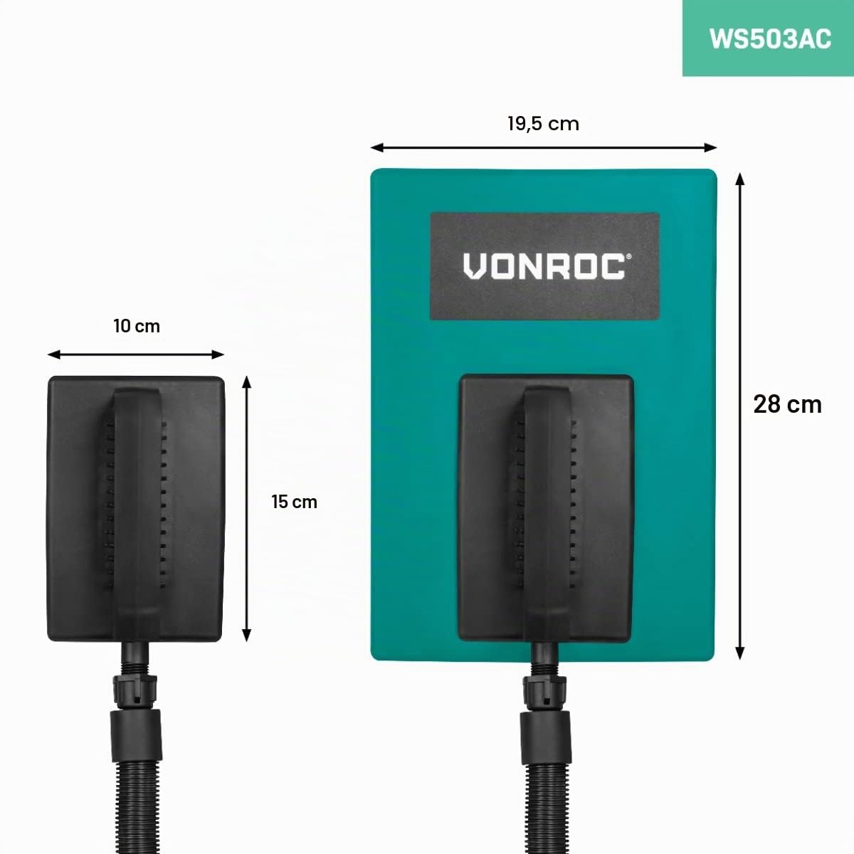 VONROC Vaporizador para papel pintado - 2300W - 4.5L - 4m de manguera - Incluye rascador de pared - Incluye dos placas de vaporización