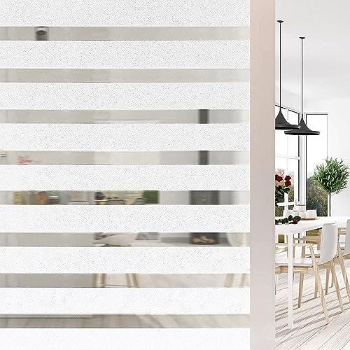 Shackcom Fensterfolie Streifen Sichtschutzfolie Fenster 90x400cm...