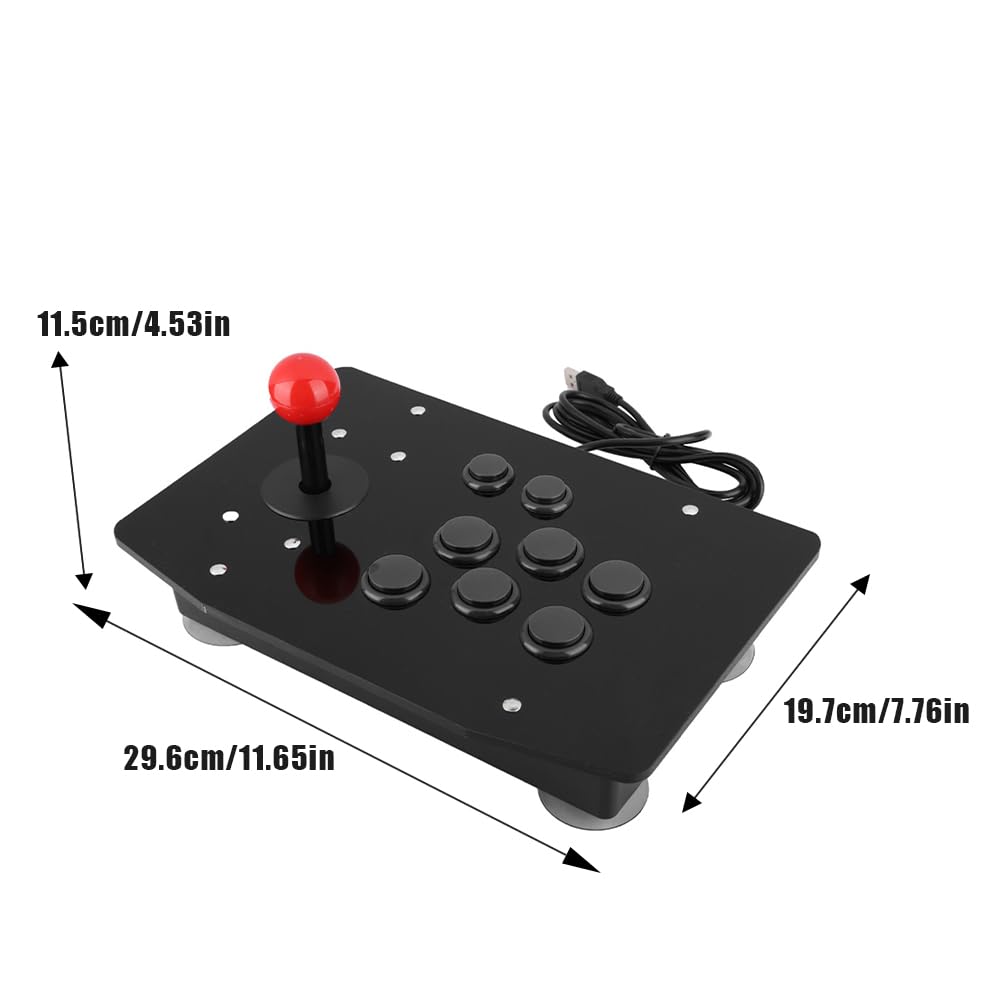Joyzan Arcade Stick, Joystick Arcade da Gioco a 8 Pulsanti Fighting Street Rocker Fighter Maniglia Fisso Grande Pannello Maniglia Rotazione Controller Parti Ricambio Stile Competizio 29,6x19,7x11,5cm