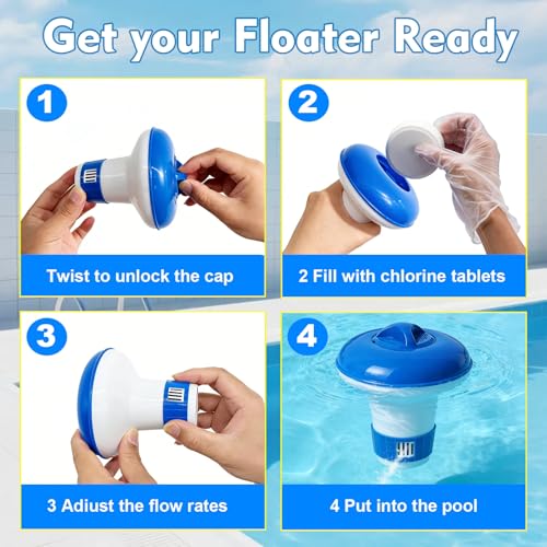 KGC Pool Dosierschwimmer Chlor Schwimmer für Chlortabletten - Dosierschwimmers 12.5cm für Mini-Tabs 20gr Pool Tabletten Schwimmer Dosierer Chlorschwimmer für Pools Wasserpark Spa