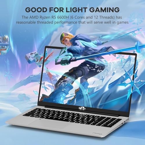 Image of NIMO 15.6 inch FHD IPS Gaming Laptop, AMD Ryzen 5 6600H (Up to 4.5GHz, Beat i7-1165G7) 16GB DDR5 RAM 1TB PCIe 4.0 SSD, AMD Radeon 660M GPU, 100W PD Fast Charging, Fingerprint for Student & Business