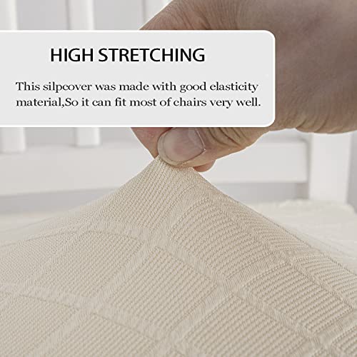 JUNZHE Shell Dining Chair Covers, Stretch Retro Chair Slipcovers Washable Removable Chair protector for Dining Room Kitchen - Image 4