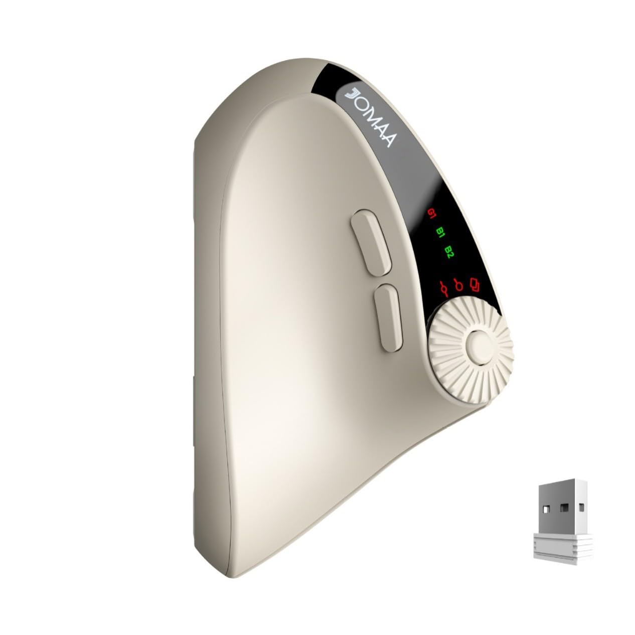 Mouse verticale ergonomico senza fili Bluetooth e ricevitore USB 2.4G Mouse verticale silenzioso con schermo indicatore LED Giradischi multifunzione per lavoro in ufficio