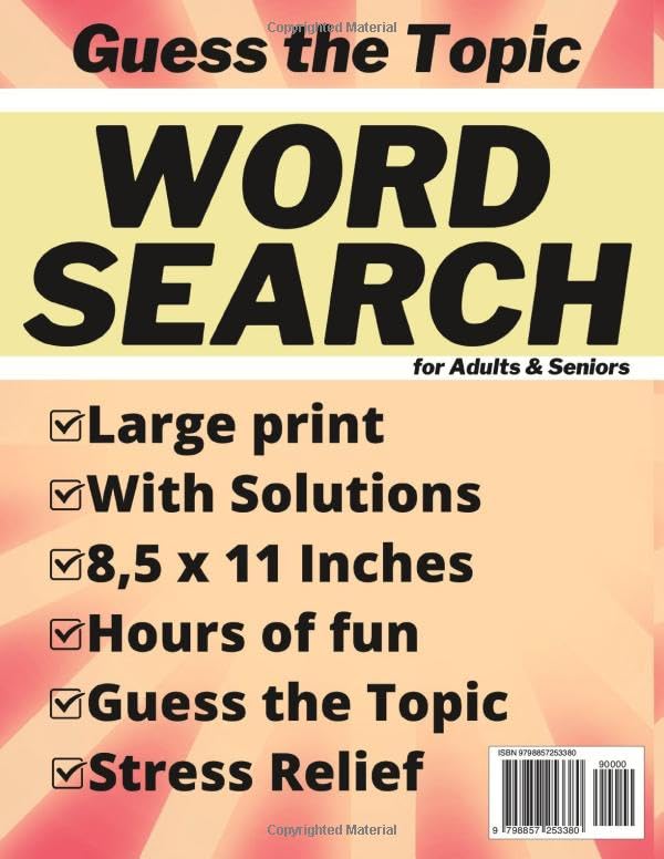 Miniatura 2 de Guess the Topic Word Search for Adults & Seniors Large Print Enjoy Mind-Stimulating Puzzles Relaxing Activity and Perfect Gift