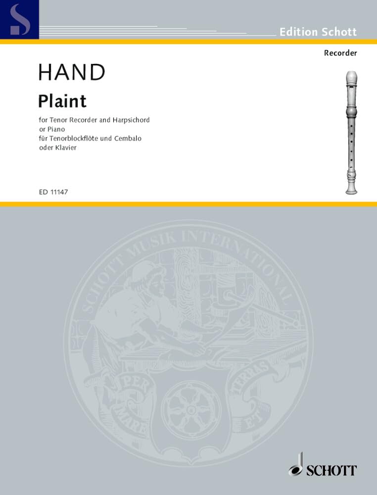 Plaint: tenor recorder and harpsichord (piano).