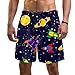 Haminaya Pantaloncini da Surf da Uomo Spazio Pianeti Astronave Razzi Costumi da Bagno Beach Shorts Trunks