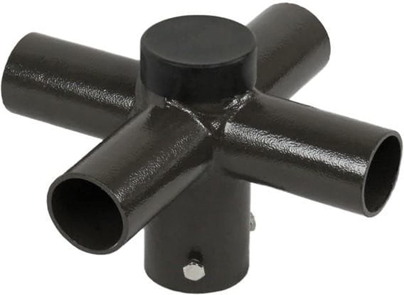 Tenon Adapter with 4 Horizontal 90 Degree Tenons,Cross Shape Light Pole Bracket 2 3/8 inch Tenon,Dark Brown Post Top Mount for LED Parking Lot Lights,Outdoor Post Lights Mounting Accessories
